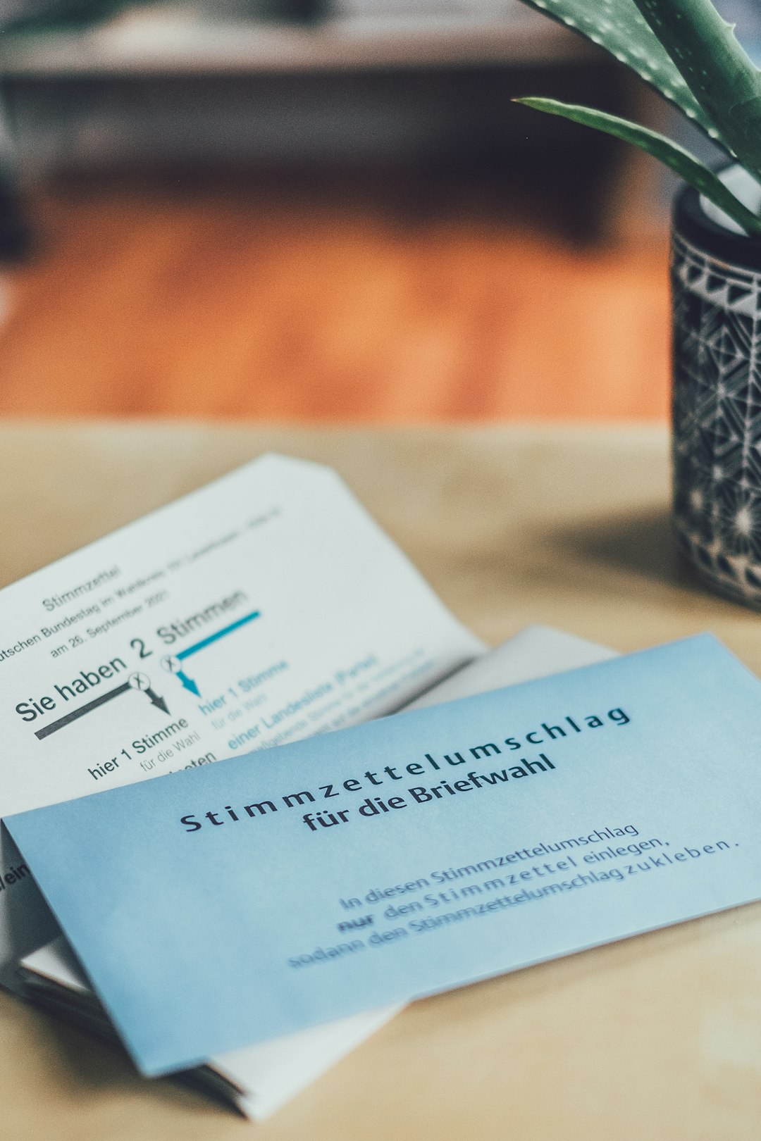 The postal election form for the german government elections in 2021